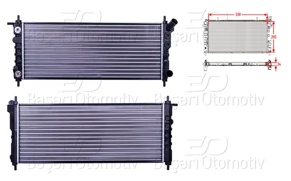 AUTOLUX 2113023-22 | Su Radyatörü Mekanik A-T 530x285x34 Opel Corsa B 1 2 Otomatik Zincirli Motor 97