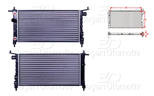 AUTOLUX 2113038-22 | Su Radyatörü Mekanik A-T 530x285x30 Opel Corsa B Combo B Otomatik 1 4 8v 93