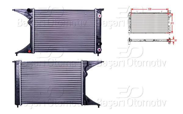 AUTOLUX 2113067-22 | Su Radyatörü Mekanik M-T A-T 538x371x32 Opel Omega B 16v Otomatik Klimasız