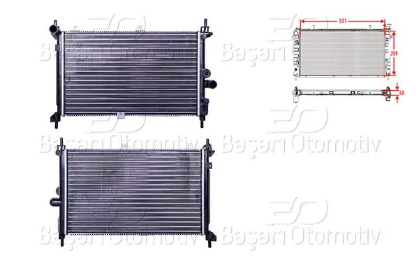 AUTOLUX 2113071-22 | Su Radyatörü Mekanik M-T 531x359x40 Opel Astra F 1 7 TD 91