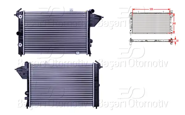 AUTOLUX 2113086-22 | Su Radyatörü Mekanik A-T 538x380x32 Opel Vectra A 1 7 1 8 16v 88