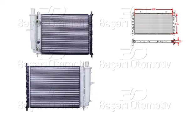 AUTOLUX 3113005-22 | Su Radyatörü Mekanik M-T 480x414x32 Fiat Brava Bravo Marea 1 4 1 6 12v 16v 95 02