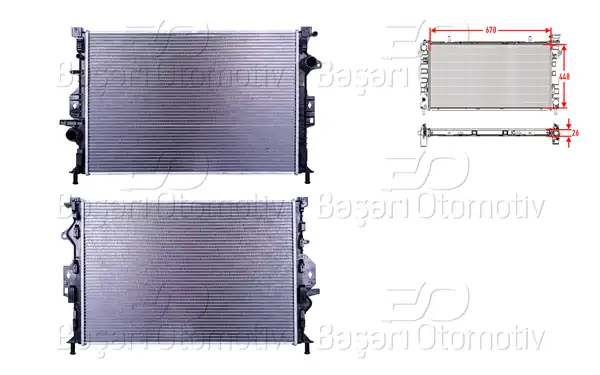 WISCO 3113440-00 | Su Radyatörü Brazing M-T 670x448x26 Volvo Xc70