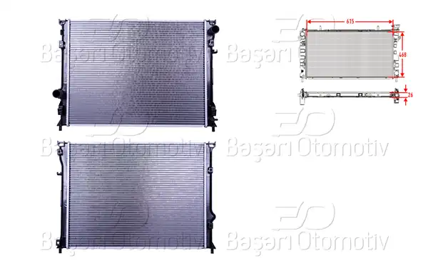 WISCO 3113591-00 | Su Radyatörü Brazing M-T A-T 615x468x26 Chrysler 300c 05