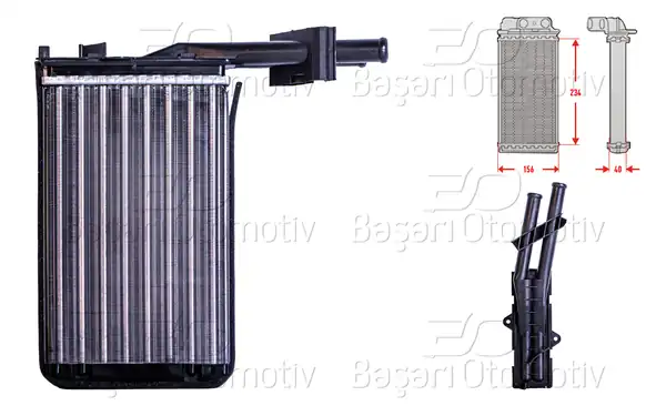 AUTOLUX 3143006-22 | Kalorifer Radyatörü Mekanik M-T A-T 234x156x40 mm Renault21 1 7 1 9 D 2 1 1986