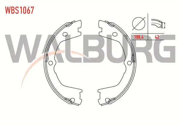 WALBURG WBS1067 | Fren Pabuç Balata Arka Iveco Daily IV 65c15 2 3i 4x4 188 4x42 mm 2006 2011