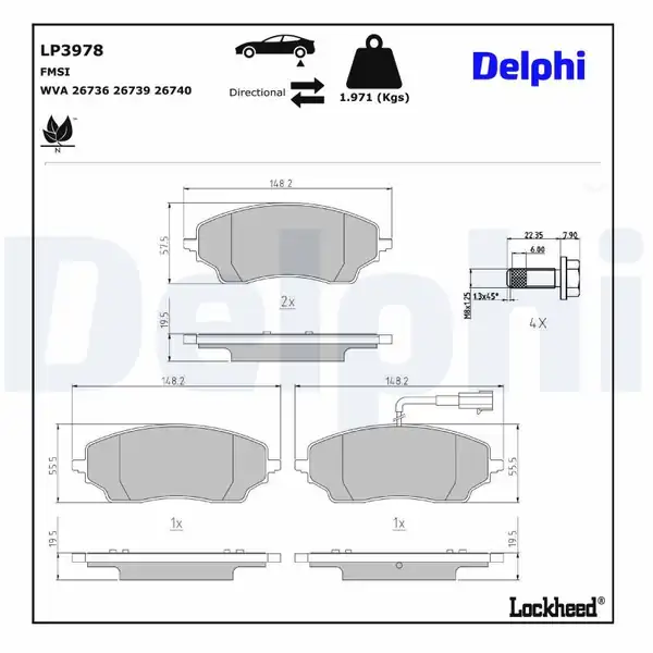 DELPHI LP3978 | Fren Balata Arka 22 Ducato Jumper 2 2d