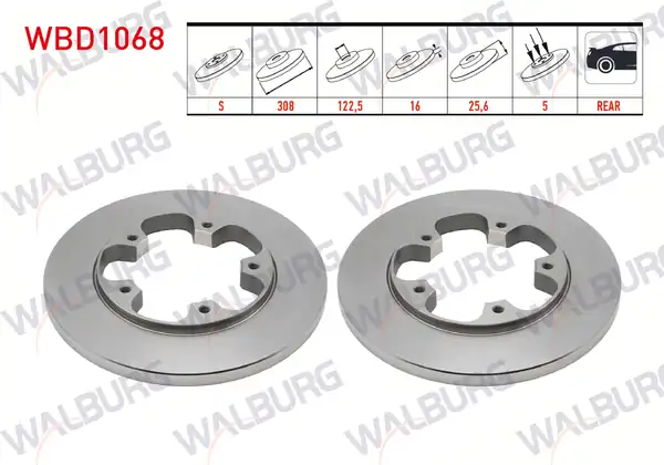 WALBURG WBD1068 | Ford Transit 2018 Model Sonrası Arka Disk Takımı Tek Tekerfb33