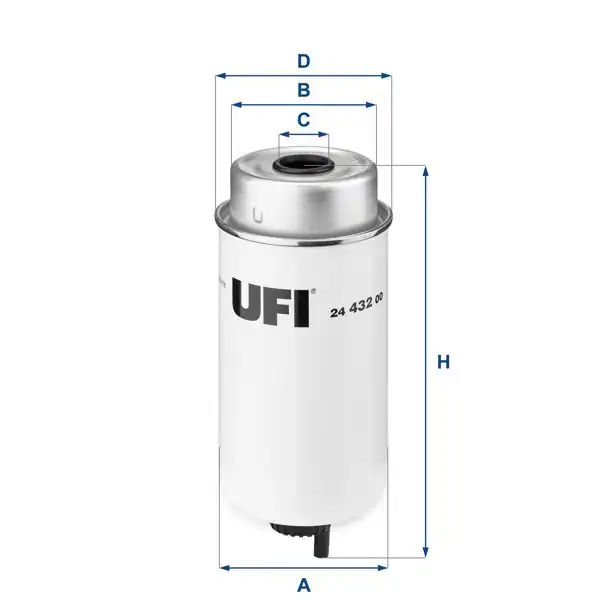 UFI 24.432.00 | Yakıt Filtre Ford Transit V184 2.4 D 01-06