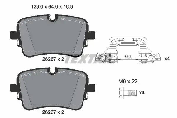 TEXTAR 2626701 | Fren Balatası VW Q8 Touareg A6 A7 2020 Arka
