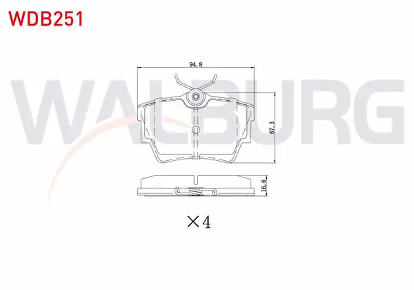 WALBURG WDB251 | Fren Balata Arka Renault