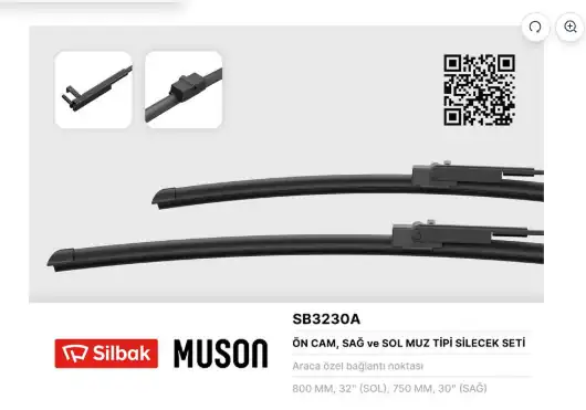 SİLBAK SB3230A | Ön Silecek Süpürgesi 800 750 mm Citroen C4 Picasso Grand Picasso B58 10 06 06 08 Takım 1988241