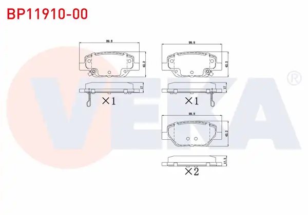 VEKA BP11910-00 | Fren Balata Arka Ikazlı Fiat Egea