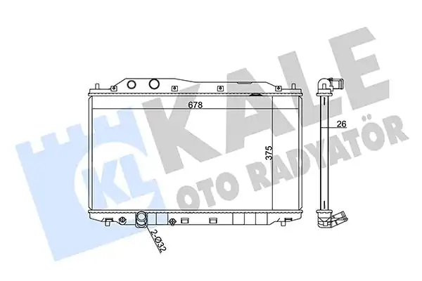 KALE 364710 | Motor Su Radyatörü Honda Civic Sedan 2006 2012 Manuel Vites Fd6 1 6 1 8 375x678x26
