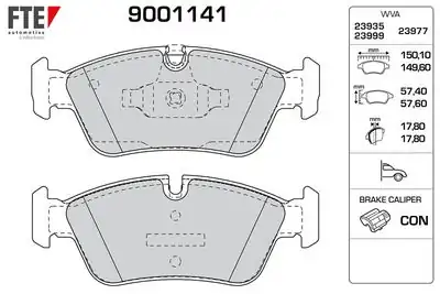 FTE 9001141 | Ön Fren Balatası BMW E90 E87