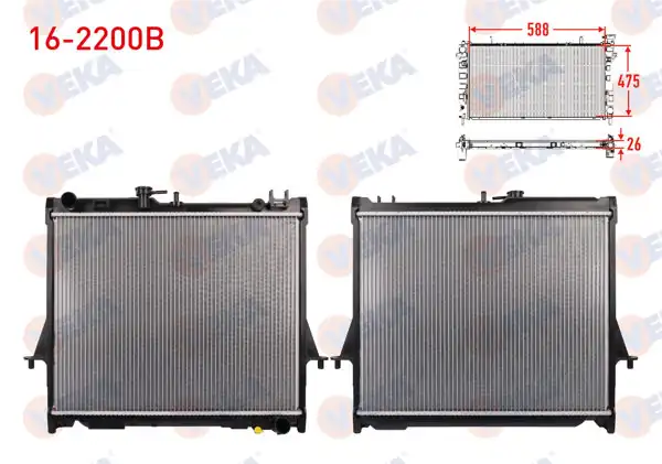 VEKA 16-2200B | Su Radyatörü Brazing Isuzu D-Max (8Dh) 2.5 D 4X4 M-T 2002-2012