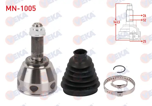 Veka Mn 1005 Aks Kafası Sol Sağ Ön Dış Uzunluk 143 5mm Mini Cooper Countryman R60 1 6 D A T All4 2011 2016