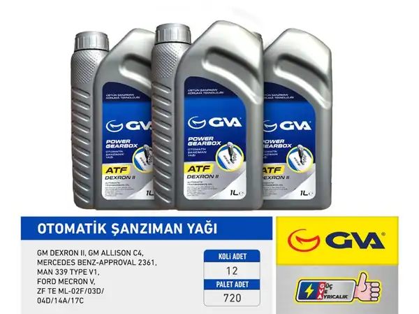 GVA 9920720 | Otomatik Şanzıman Yağı ATF II 1 LT Platinum Dexron II Kırmızı 12 Adet