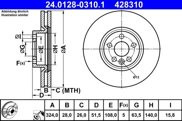 ATE 24.0128-0310.1 | Fren Diski | 2 Adet