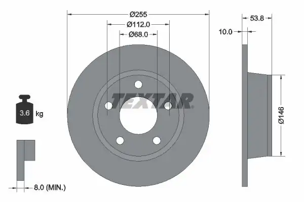 TEXTAR 92104103 | Fren Diski Arka Are Bdv VW A6 2 4 2 7t 2002 05 2 Adet