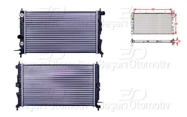AUTOLUX 2113042-22 | Su Radyatörü Mekanik A-T 608x359x32 Opel Vectra B 1 6 1 8 2 0 2 2 95