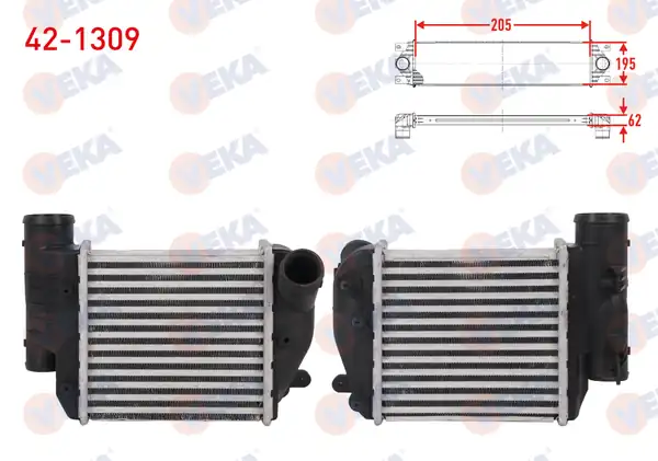 VEKA 42-1309 | Turbo Radyatörü İntercooler Audi A6 C6 2 7 TDI 163 Hp 2004 2011