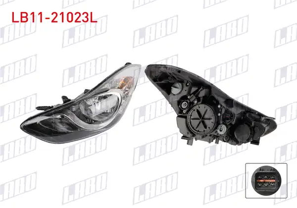 LABO LB11-21023L | Far Sol Elektrikli Siyah Hyundai Elantra 11 14
