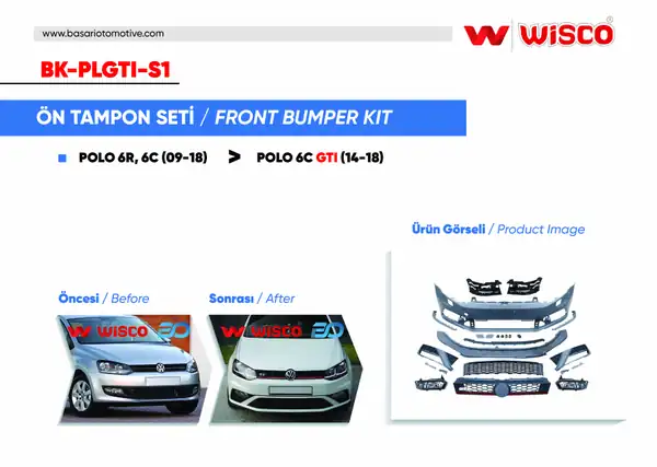 Wisco BK Plgti S1 Tampon Seti Ön VW Polo 6c Gtı 14 18 09 18 Arası 6r 6c Polo İçin Uyumludur