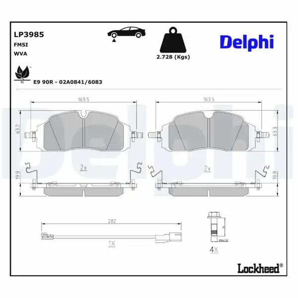 DELPHI LP3985 | Ön Fren Balatası Transit Custom V710 2023 VW Transporter 2025