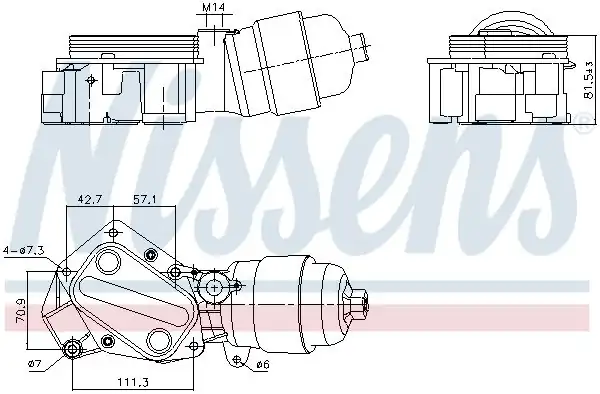 NISSENS 91357 | Yağ Soğutucu Komple Fiat 500 500l Panda 0 9 Alfa Romeo Mıto 0 9