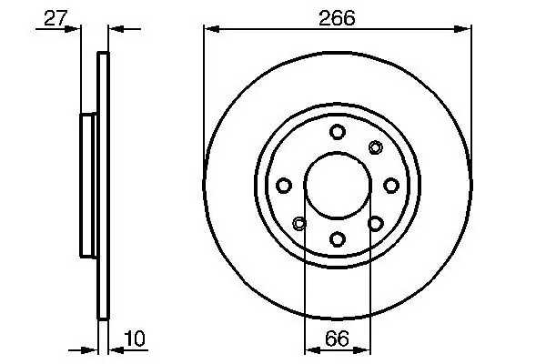 Bosch 0986478090 Fren Diski Ön Düz 266 mm Peugeot 405 305 Ym Citroen Bx 2 Adet