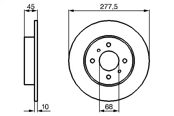 Bosch 0986479105 Arka Fren Disk Aynası Düz Nissan Primera P11 1 6 2 0 96 02 278x4 2 Adet