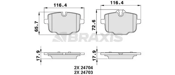BRAXIS AA0298 | Arka Fren Balatası Bmw F10 F11 N53 N57