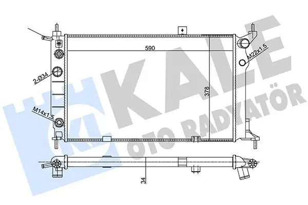KALE 357010 | Su Radyatörü Opel Astra F 1 4 2 0 Benzin Otomatik X16xel 91 98 34mm