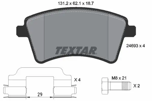 TEXTAR 2469301 | Fren Balatası Cıtan 415 Kangoo III Mercedes Benz