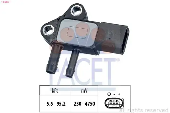 FACET 10-3297 | Eksoz Basınç Sensörü Caddy III Golf V VI Jetta III Passat Crafter T5 Polo Tiguan