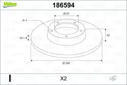 VALEO 186594 | Arka Fren Diski (4 Bijon) Astra G Zafira A Meriva A Astra H