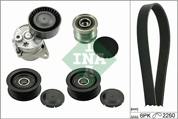 İna 529011521 Kanallı Kayış Seti 6pk2260 Kütüklü Alternatör Kasnaklı Viano W639 03 Vito W639 03 Sprinter 06 09