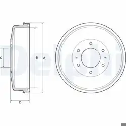 DELPHI BF559 | Fren Kampanası Arka (Mitsubishi:L200 Cr 06-2.5 Dıd / Fiat: Fullback 16 -) | 2 Adet