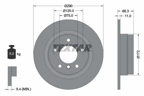 TEXTAR 92261003 | Fren Diski F 20 21 22 23 Arka Tek
