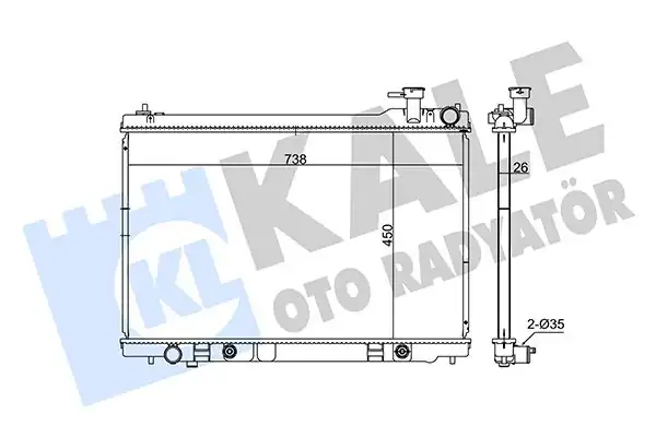 KALE 348035 | Motor Su Radyatörü Infiniti Fx35 03 08 26mm Otomatik Şanzıman