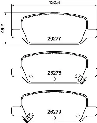 Hella Pagid 8db355040 951 Fren Balatası Arka Tesla Model 3 Model Y 2018 Spor Paketi Olmayan
