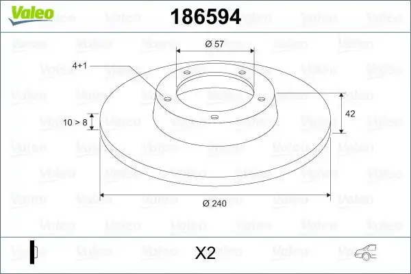 Valeo 186594 Fren Diski Arka Opel Astra G H 4 Bijon