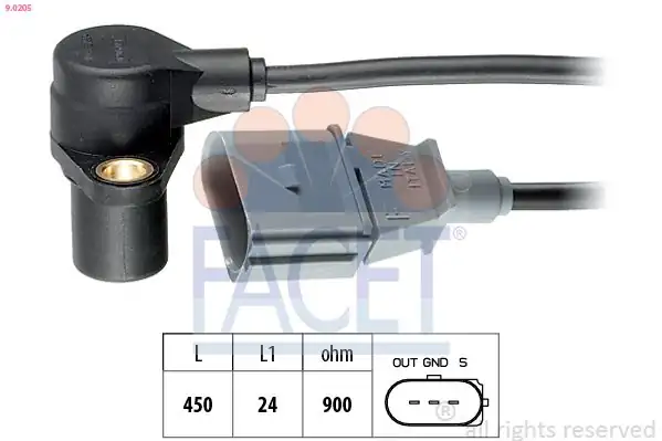 FACET 9-0205 | Sensör Krank Devir Audi A4 A6 VW Passat 2 4 2 5 2 8 3 0