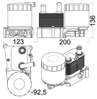 MAHLE CLC191000S | Yağ Soğutucu Filtreli Komple Ford Transit Connect Focus 1 8 TDCI 02