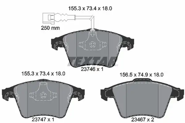 TEXTAR 2374601 | Fren Balatası VW T5 Ön 17 Jant T5 T6 Bm 04
