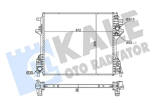 Kale Radyatör 345950 Motor Su Radyatörü Jaguar S Type II X200 04 07 Xf İ X250 08 15 Xj X350 X358 05 09