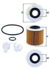 MAHLE OX414D1 | Yağ Filtresi Corolla Auris Yaris Verso 1.4 D4d 06-16