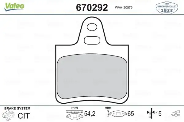 Valeo 670292 Fren Balatası Arka Citroen Xantia 2 0 Xantia 93 Arka