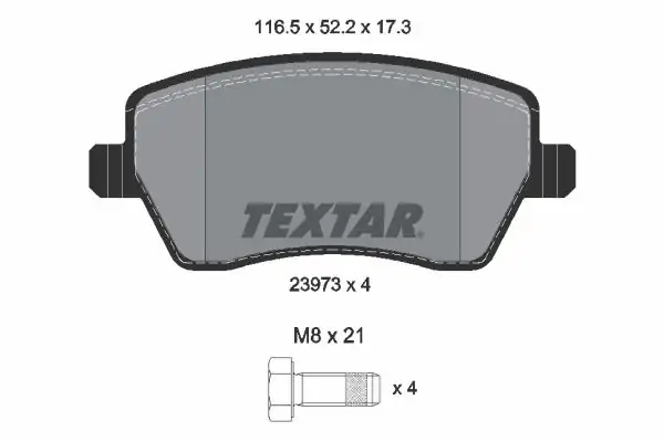 TEXTAR 2397301 | Fren Balatası Ön Renault Clio III Logan Cıtan 04 2013